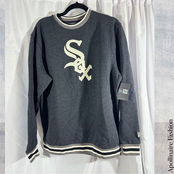 CHICAGO WHITE SOX RETRO CREW NECK SWEATSHIRT IN GREY LARGE NEW ERA NWT - Picture 6 of 7